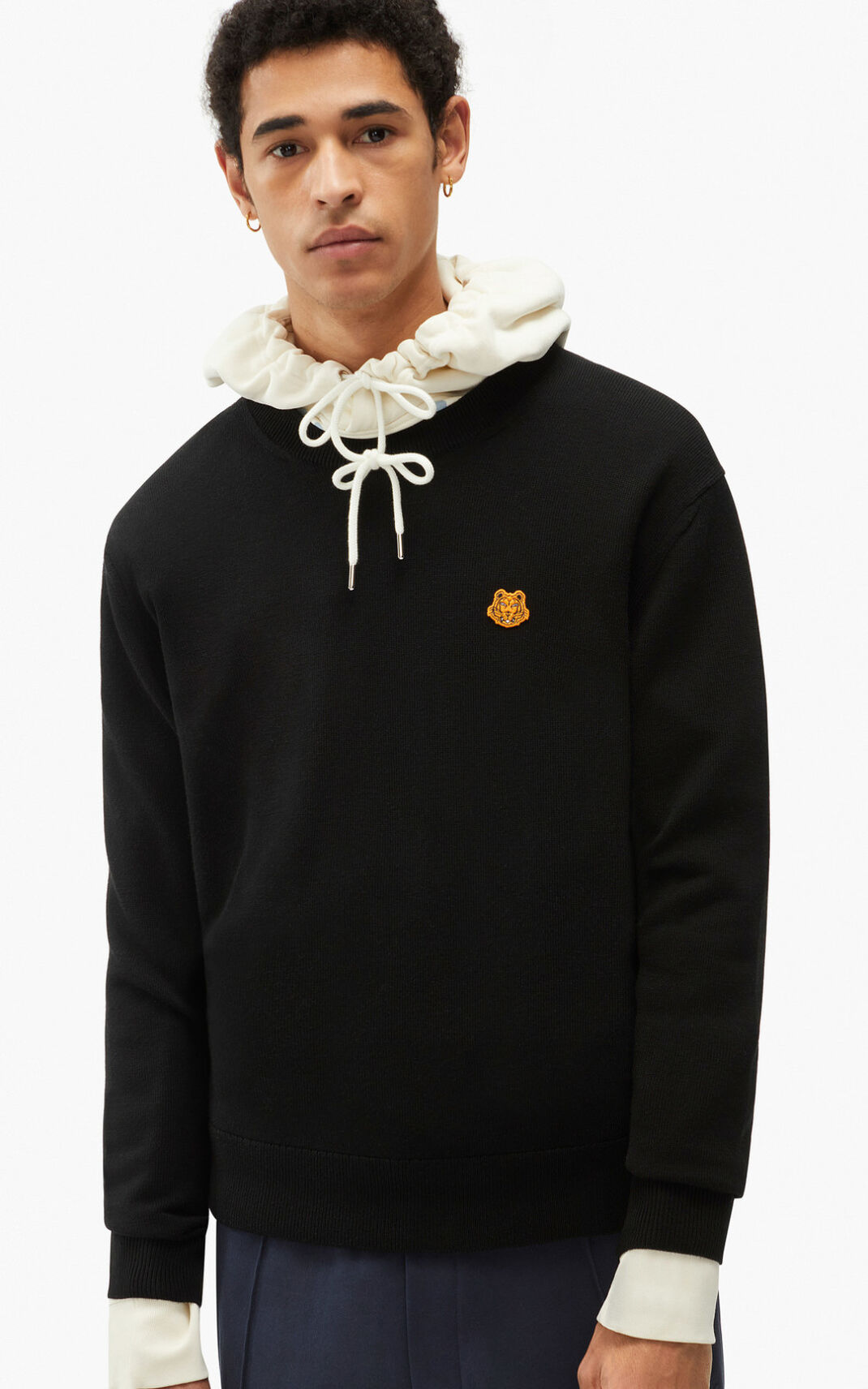 Kenzo 虎 Crest merino wool セーター メンズ 黒 - SBXNUW836